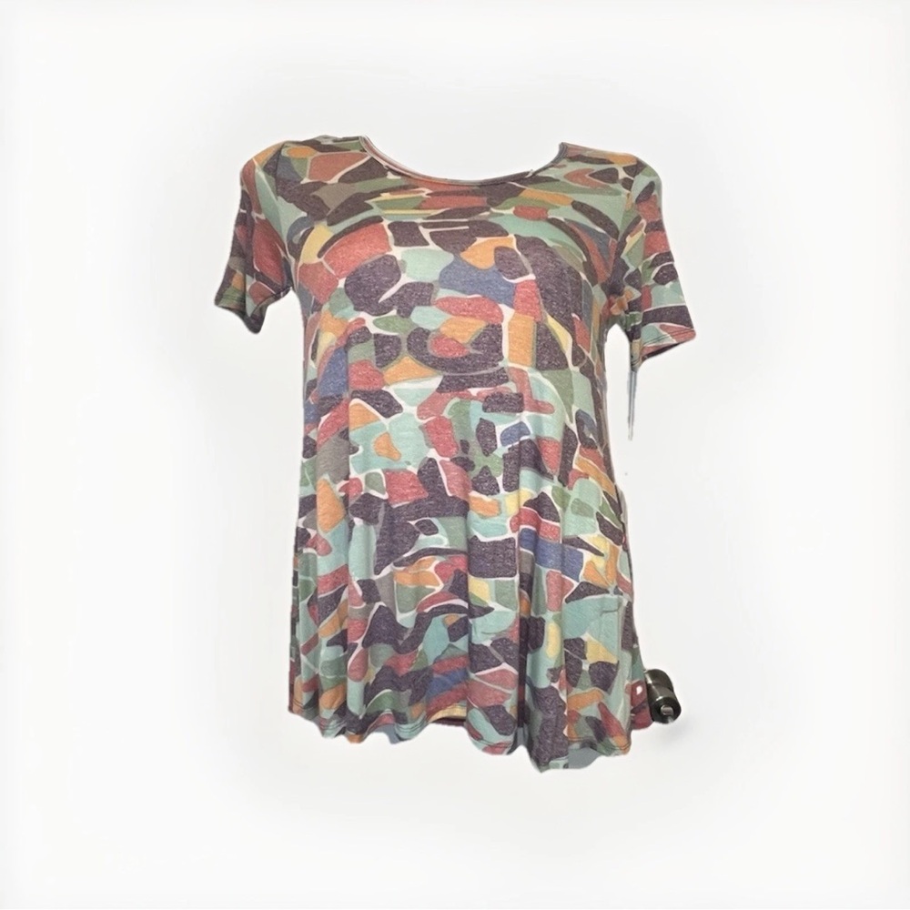 LulaRoe‎ XXS Buttery Soft perfect T Multi Color Geometric Pattern